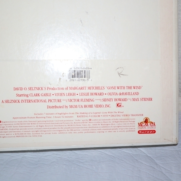Gone With the Wind - Color - 1992 (VHS, 2-Tape Set, Deluxe Edition) - Picture 4 of 6
